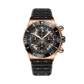 Breitling Super Chronomat B19 44 Perpetual Calendar 140th Anniversary reference RB19301A1G1S1 with Transparent dial, 18k red gold case, rubber strap, front view