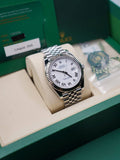 Rolex Datejust 41 126334-0036 with white Roman dial, Jubilee bracelet, box, warranty card and tags