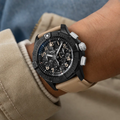 Breitling Avenger B01 Chronograph 42 Night Mission reference SB0146101B1X1 with Carbon dial, Ceramic case, calfskin strap, on-wrist view