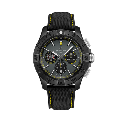 Breitling Avenger B01 Chronograph 44 Night Mission Bloodhounds reference SB01472A1B1X1 with Anthracite dial, Ceramic case, calfskin strap, front view