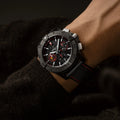 Breitling Avenger B01 Chronograph 44 Night Mission Dust Devils reference SB01473A1B1X1 with Black dial, Ceramic case, calfskin strap, on-wrist view