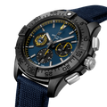 Breitling Avenger B01 Chronograph 44 Night Mission US Naval Academy reference SB01474A1C1X1 with Blue dial, Ceramic case, calfskin strap, three-quarter view
