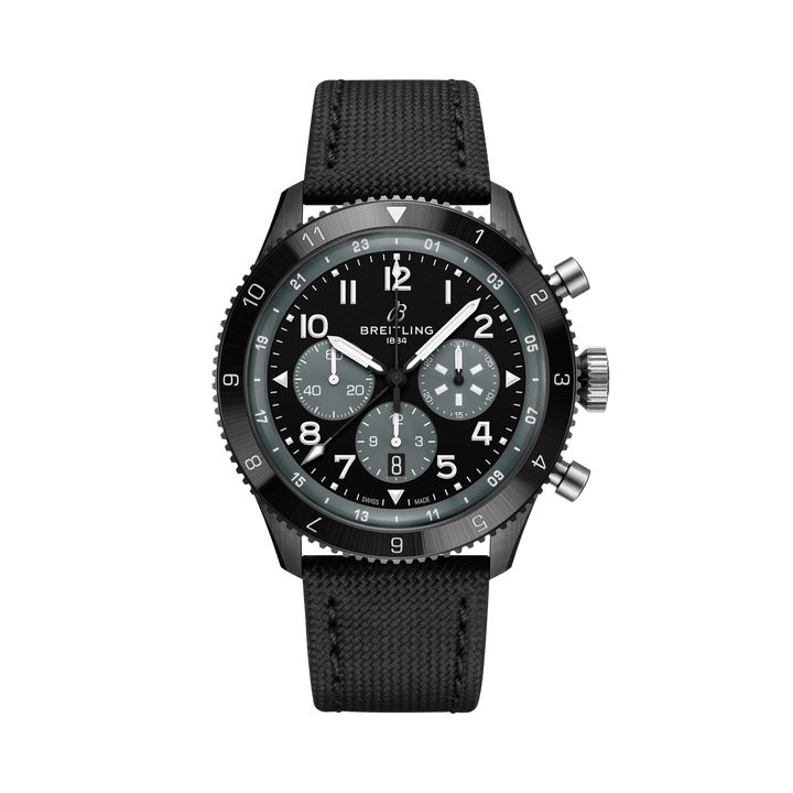 Breitling Super AVI B04 Chronograph GMT 46 Mosquito Night Fighter Black Dial Black Calfskin Strap SB04451A1B1X1 UNWORN 2026
