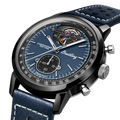 Breitling Top Time B21 Shelby Cobra reference SB21251A1C1X1 with Blue dial, Ceramic case, calfskin strap, three-quarter view