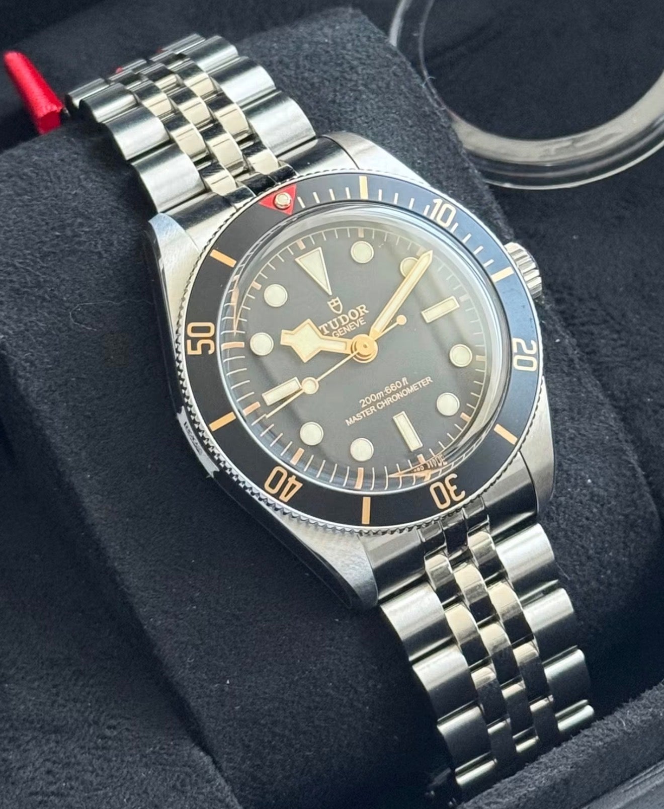 Tudor Black Bay 58 M7939A1A0NU-0001 with matte black dial, black bezel, and five-link steel bracelet