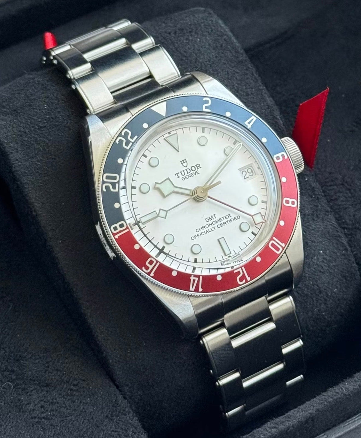Tudor Black Bay GMT M79830RB-0010 opaline dial and burgundy-blue bezel