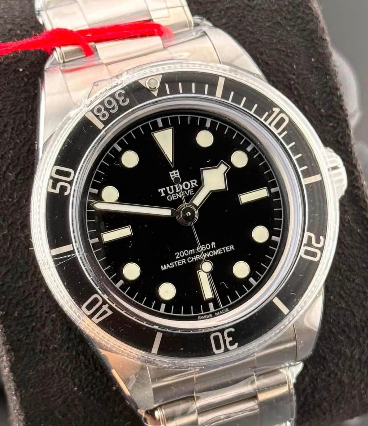 Tudor Black Bay 41 Monochrome M7941A1A0NU-0001 — Black dial and bezel, angled view