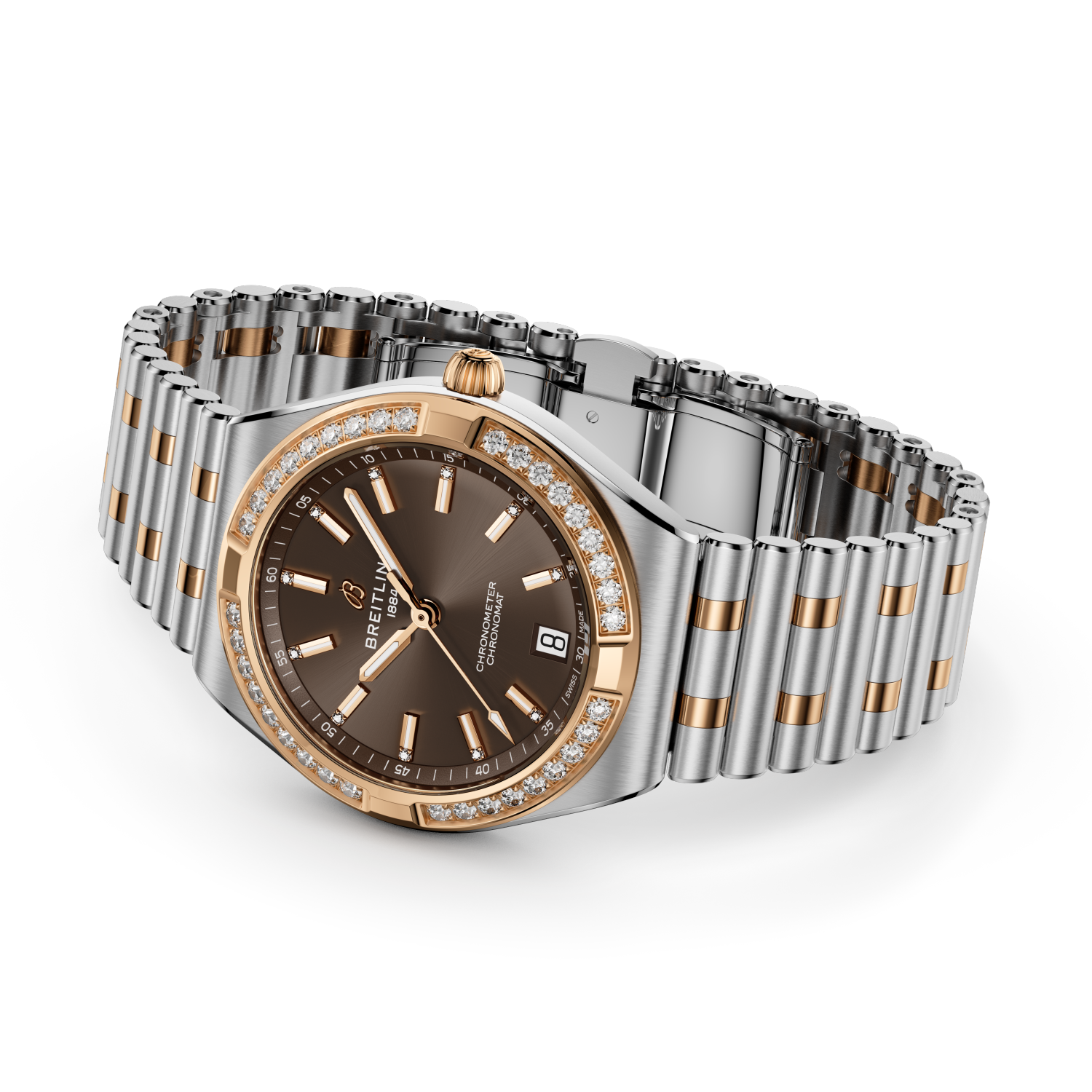Breitling Chronomat Automatic 36 reference U10320591Q1U1 with Brown dial, Stainless steel & 18k red gold case, bracelet, bracelet or strap configuration view