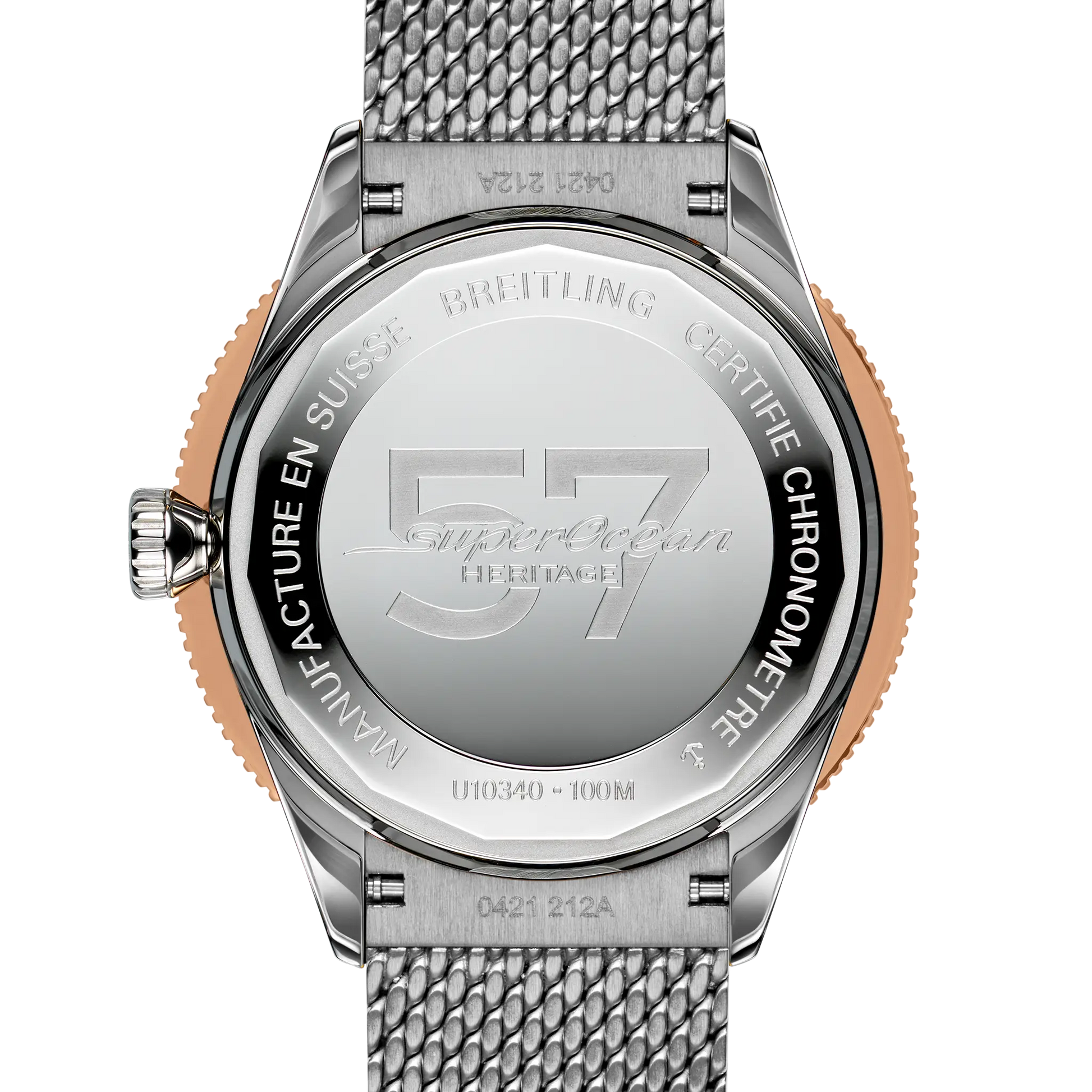Caseback view of Breitling Superocean Heritage '57 Highlands reference U10340161C1A1