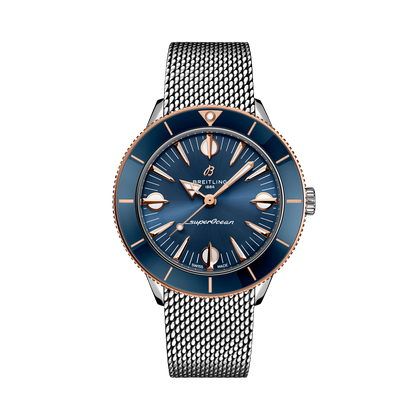 Breitling Superocean Heritage '57 Highlands reference U10340161C1A1 with Blue dial, Stainless steel & 18k red gold case, bracelet, front view