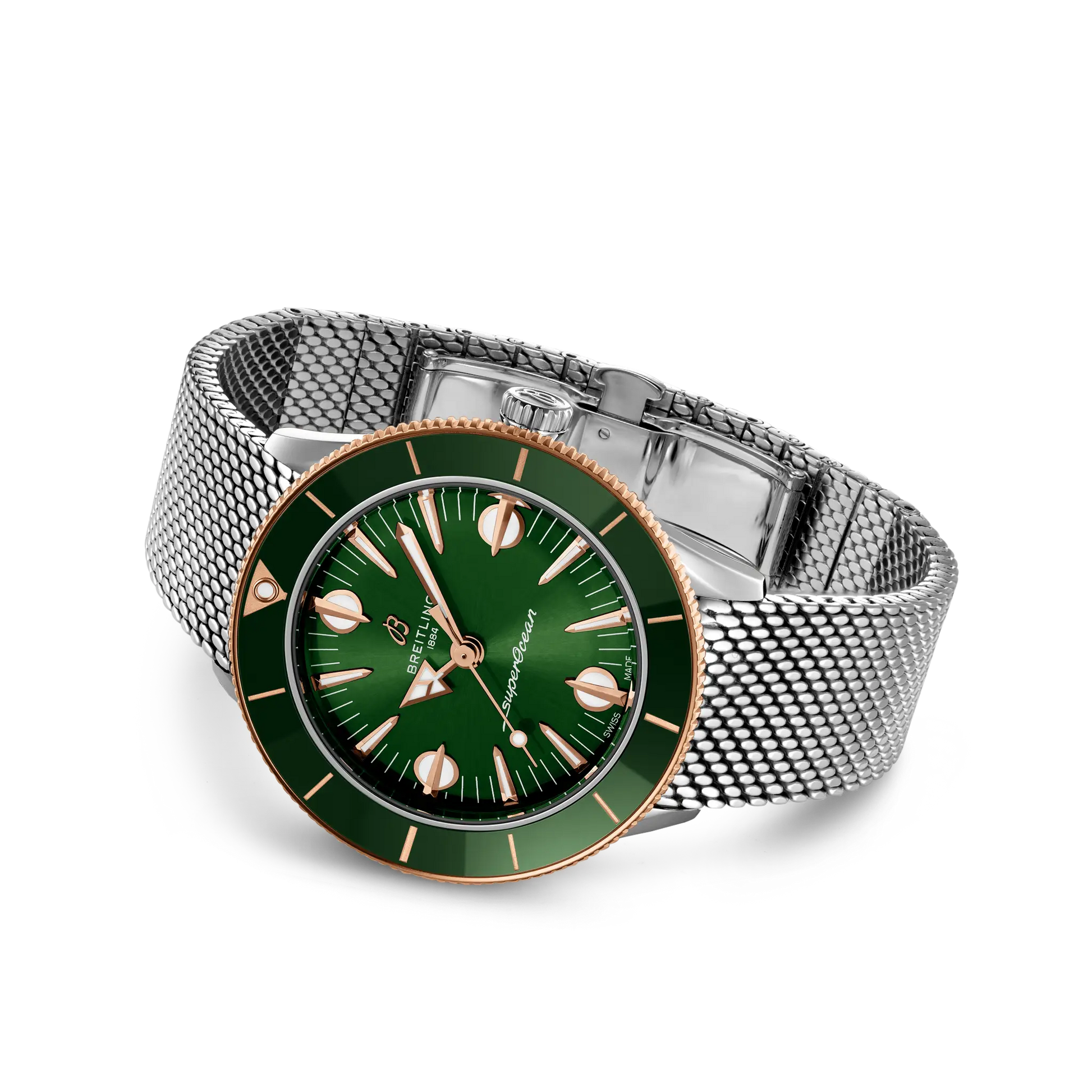 Breitling Superocean Heritage '57 Highlands reference U10340361L1A1 with Green dial, Stainless steel & 18k red gold case, bracelet, bracelet or strap configuration view