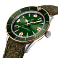 Breitling Superocean Heritage '57 Highlands reference U10340361L1A1 with Green dial, Stainless steel & 18k red gold case, bracelet, three-quarter view