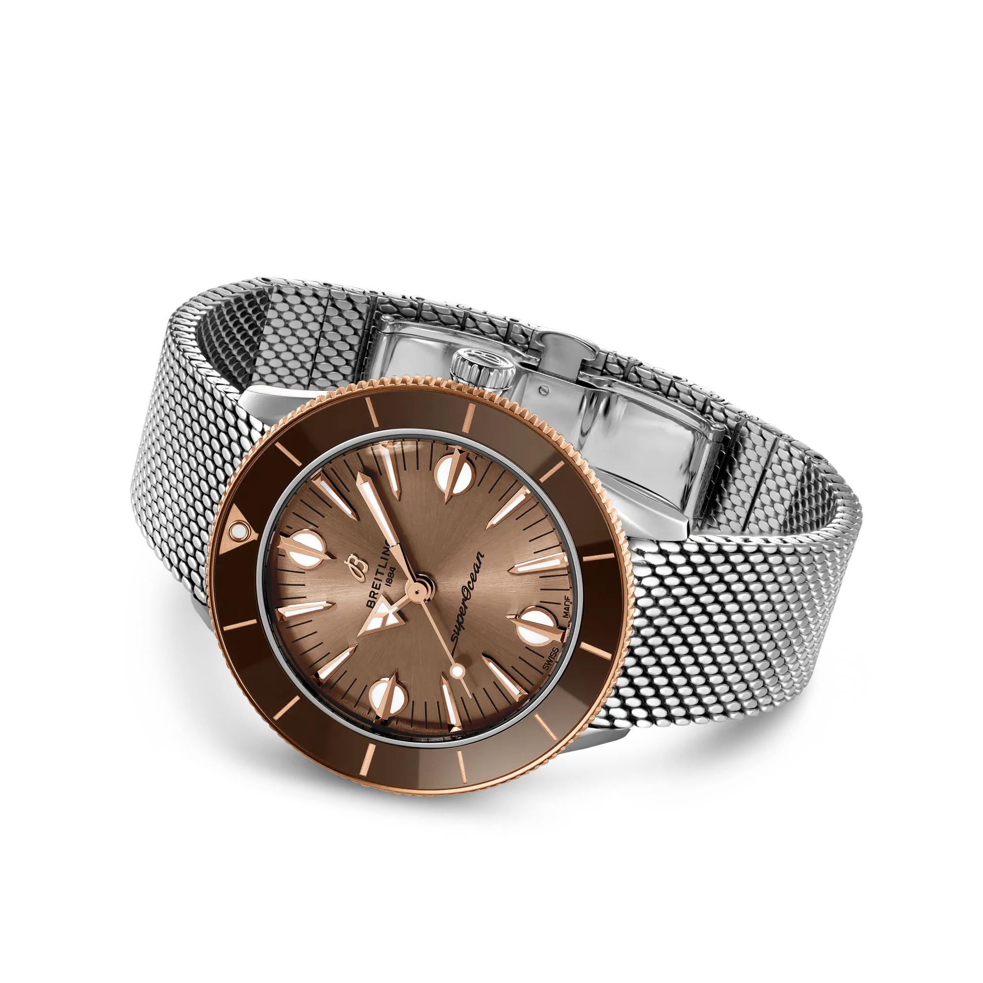 Breitling Superocean Heritage '57 Highlands reference U10340E31A1A1 with Beige dial, Stainless steel & 18k red gold case, bracelet, bracelet or strap configuration view