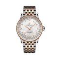 Breitling Navitimer Automatic 36 reference U17327211A1U1 with Mother-of-pearl dial, Stainless steel & 18k red gold case, strap, front view