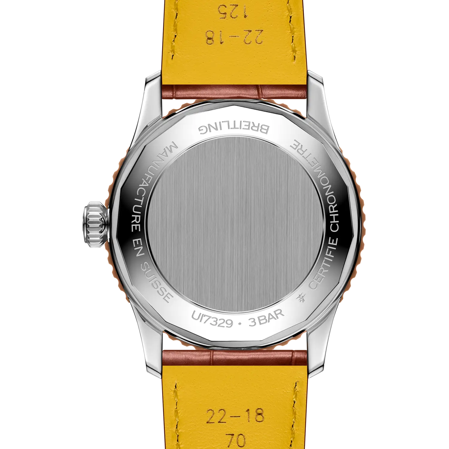 Caseback engraving view of Breitling Navitimer Automatic 41 reference U17329F41G1P1