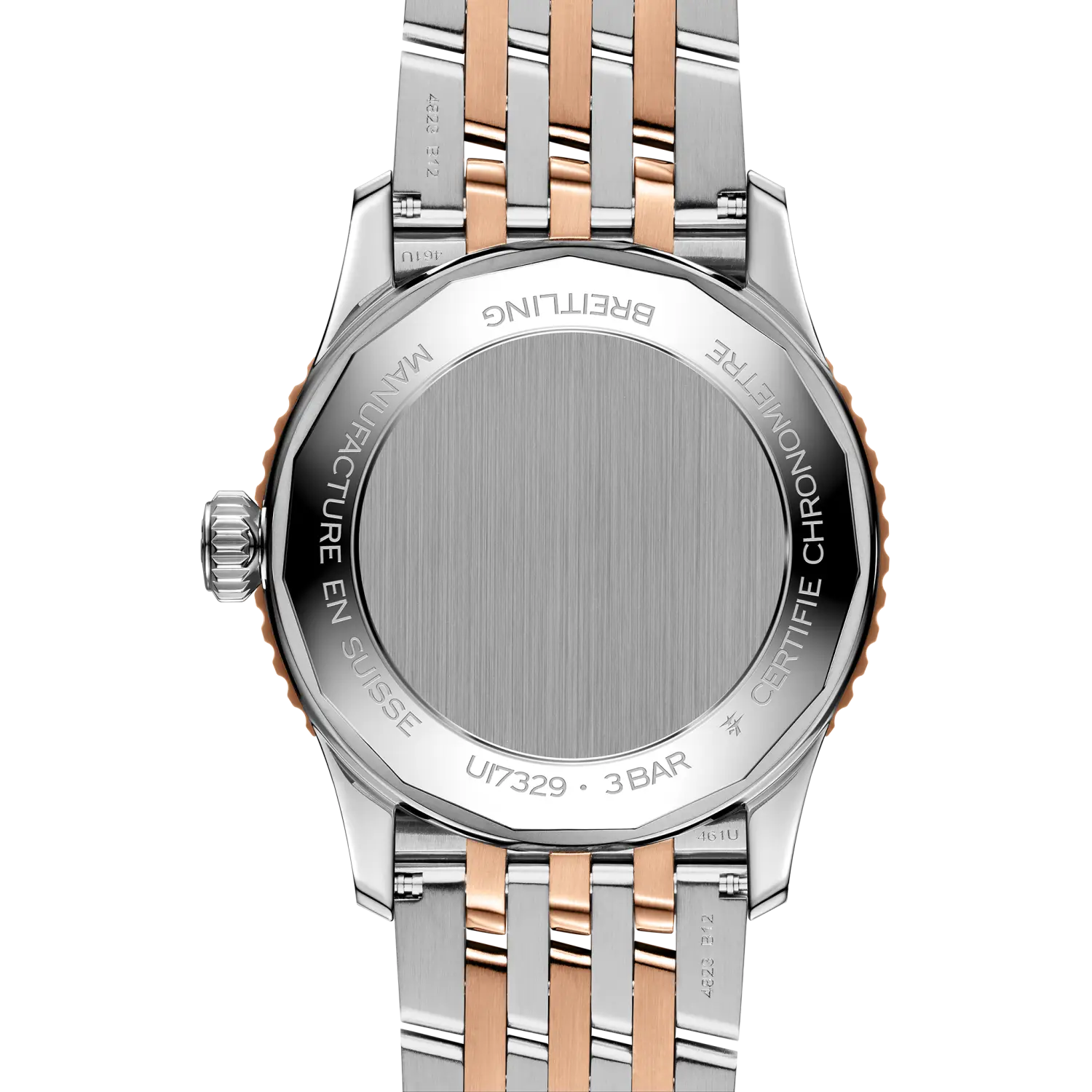 Caseback engraving view of Breitling Navitimer Automatic 41 reference U17329F41G1U1