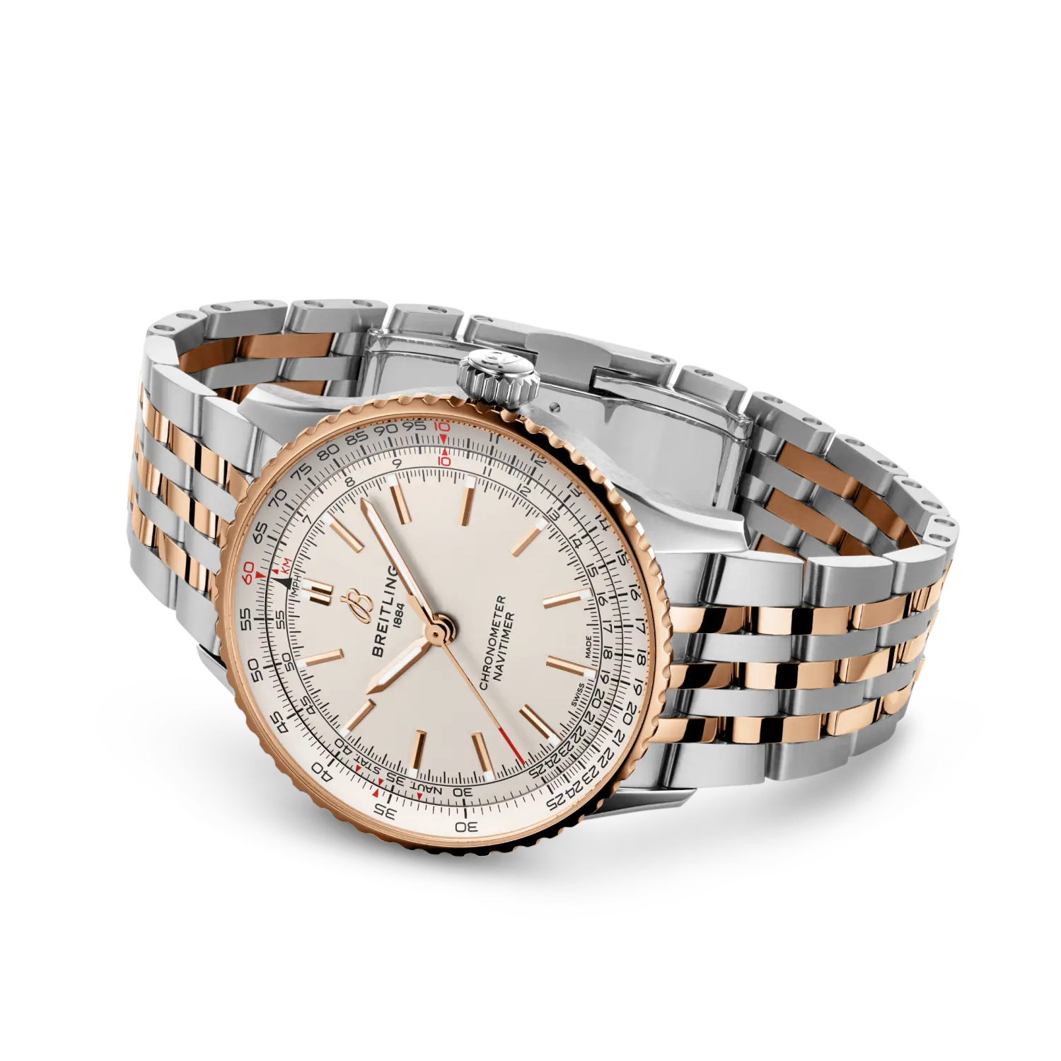 Breitling Navitimer Automatic 41 reference U17329F41G1U1 with Cream dial, Stainless steel & 18k red gold case, bracelet, bracelet or strap configuration view