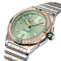 Breitling Super Chronomat Automatic 38 reference U17356531L1U1 with Green dial, Stainless steel & 18k red gold case, bracelet, three-quarter view