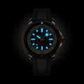Breitling Superocean Automatic 42 reference U17375211B1S1 with Black dial, Stainless steel & 18k red gold case, rubber strap, illuminated dial view