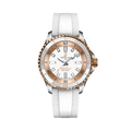 Breitling Superocean Automatic 36 reference U173771A1A1S1 with White dial, Stainless steel & 18k red gold case, rubber strap, front view