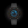 Breitling Superocean Automatic 36 reference U173771A1A1S1 with White dial, Stainless steel & 18k red gold case, rubber strap, illuminated dial view