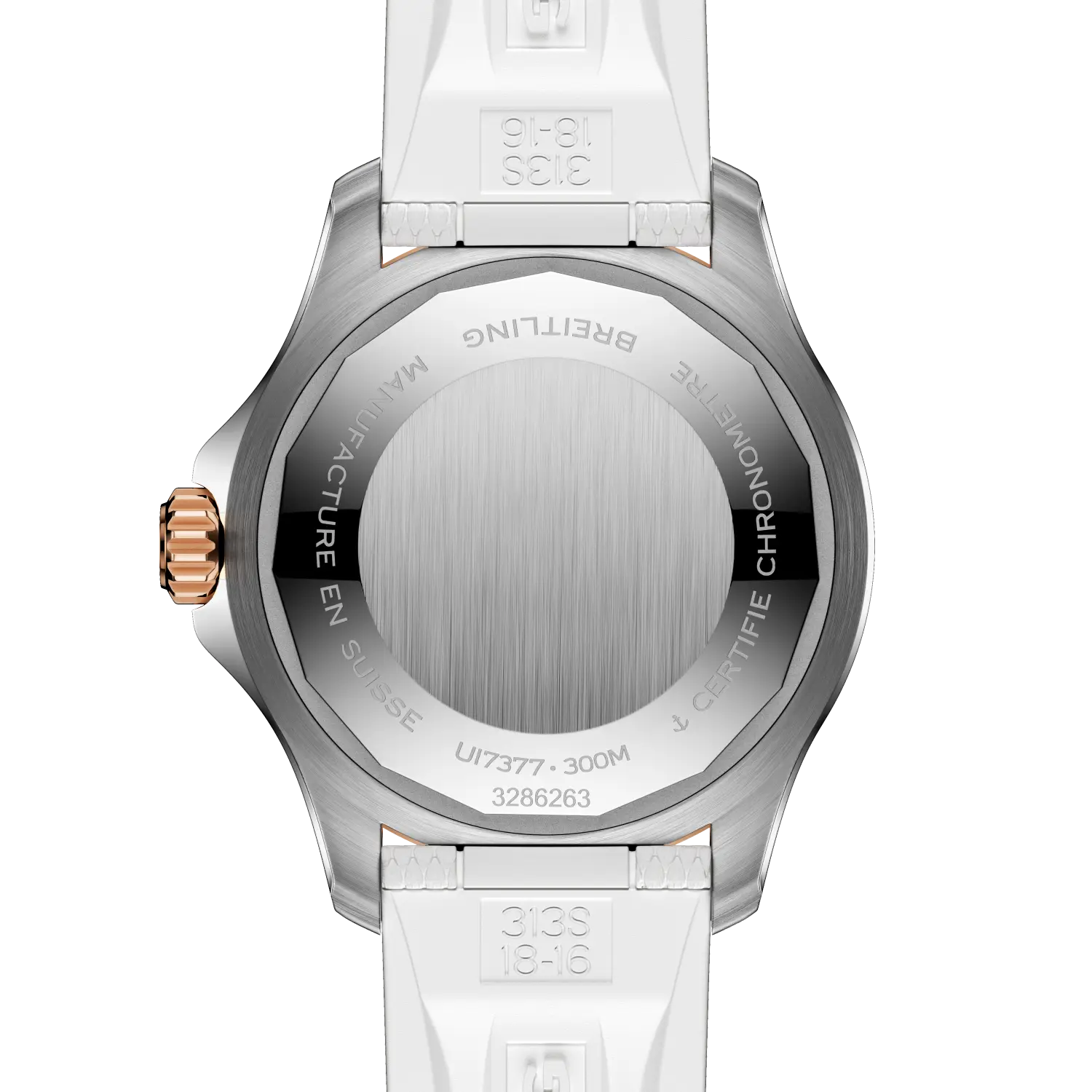 Caseback view of Breitling Superocean Automatic 36 reference U17377211A1S1