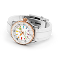 Breitling Superocean Automatic 36 reference U17377211A1S1 with White dial, Stainless steel & 18k red gold case, rubber strap, bracelet or strap configuration view