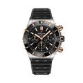 Breitling Super Chronomat B01 44 reference UB0136251B1S1 with Black dial, Stainless steel & 18k red gold case, black rubber strap, front view
