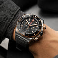 Breitling Super Chronomat B01 44 reference UB0136251B1S1 with Black dial, Stainless steel & 18k red gold case, black rubber strap, on-wrist view
