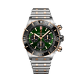 Breitling Super Chronomat B01 44 reference UB0136251L1U1 with Green dial, Stainless steel & 18k red gold case, strap, front view