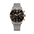 Breitling Superocean Heritage B01 Chronograph 42 reference UB0156H11B1A1 with Black dial, Stainless steel & 18k red gold case, bracelet, front view