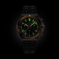 Breitling Chronomat B01 Chronograph 42 reference UB0158101B1S1 with Anthracite dial, Stainless steel & 18k red gold case, rubber strap, illuminated dial view