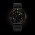 Breitling Chronomat B01 Chronograph 42 reference UB0158101B1U1 with Anthracite dial, Stainless steel & 18k red gold case, bracelet, illuminated dial view