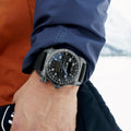 Breitling Emergency reference V76325221B1S1 with Black dial, DLC-coated titanium case, rubber strap, on-wrist view