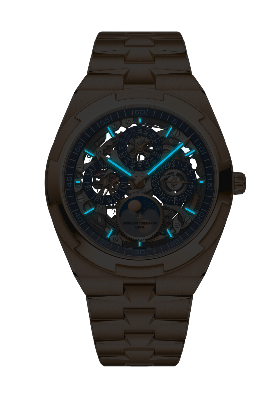 Vacheron Constantin Overseas Perpetual Calendar Ultra-Thin Skeleton 41.5 mm 4300V/220R-B642 — night view