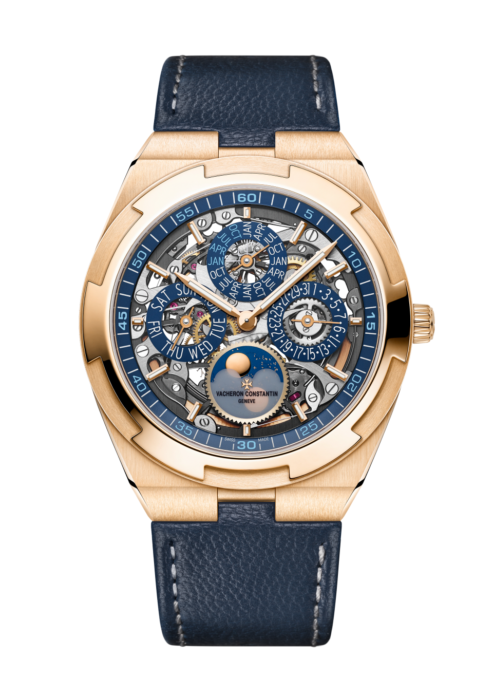 Vacheron Constantin Overseas Perpetual Calendar Ultra-Thin Skeleton 41.5 mm 4300V/220R-B642 — three-quarter view