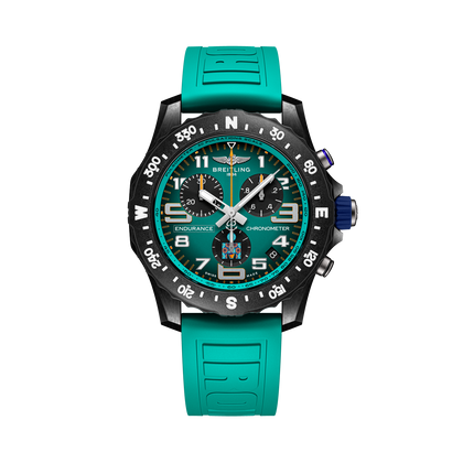 Breitling Endurance Pro 44 IRONMAN® 70.3 World Championship 2025 reference X823101K1C1S1 with Blue dial, Breitlight® case, rubber strap, front view