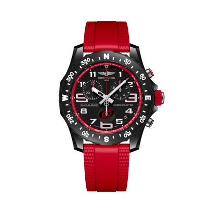 Breitling Endurance Pro 44 Carolina Hurricanes reference X823101M1B1S1 with Black dial, Breitlight® case, rubber strap, front view
