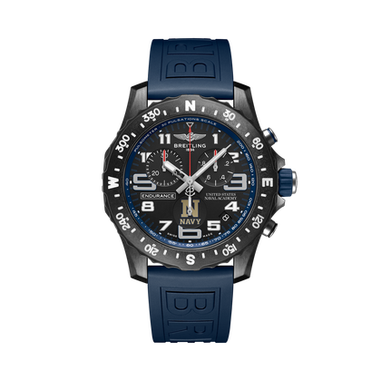 Breitling Endurance Pro 44 United States Naval Academy™ reference X823103C1B1S1 with Black dial, Breitlight® case, rubber strap, front view