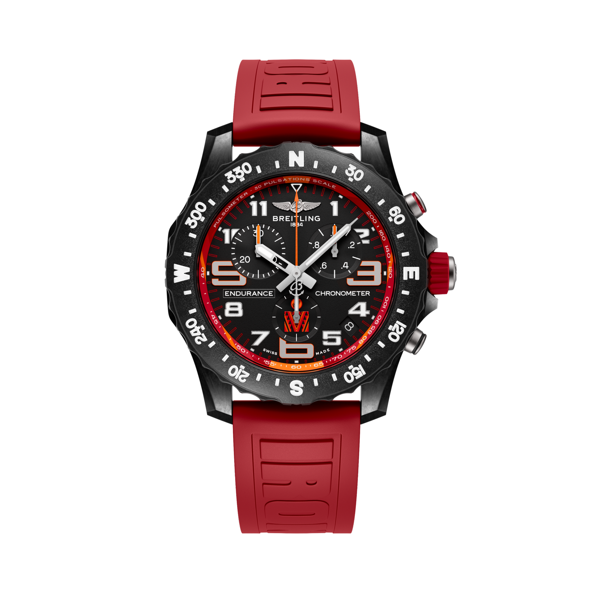 Breitling Endurance Pro 44 IRONMAN® 70.3 World Championship 2024 reference X823107C1M1S1 with Anthracite dial, Breitlight® case, rubber strap, front view