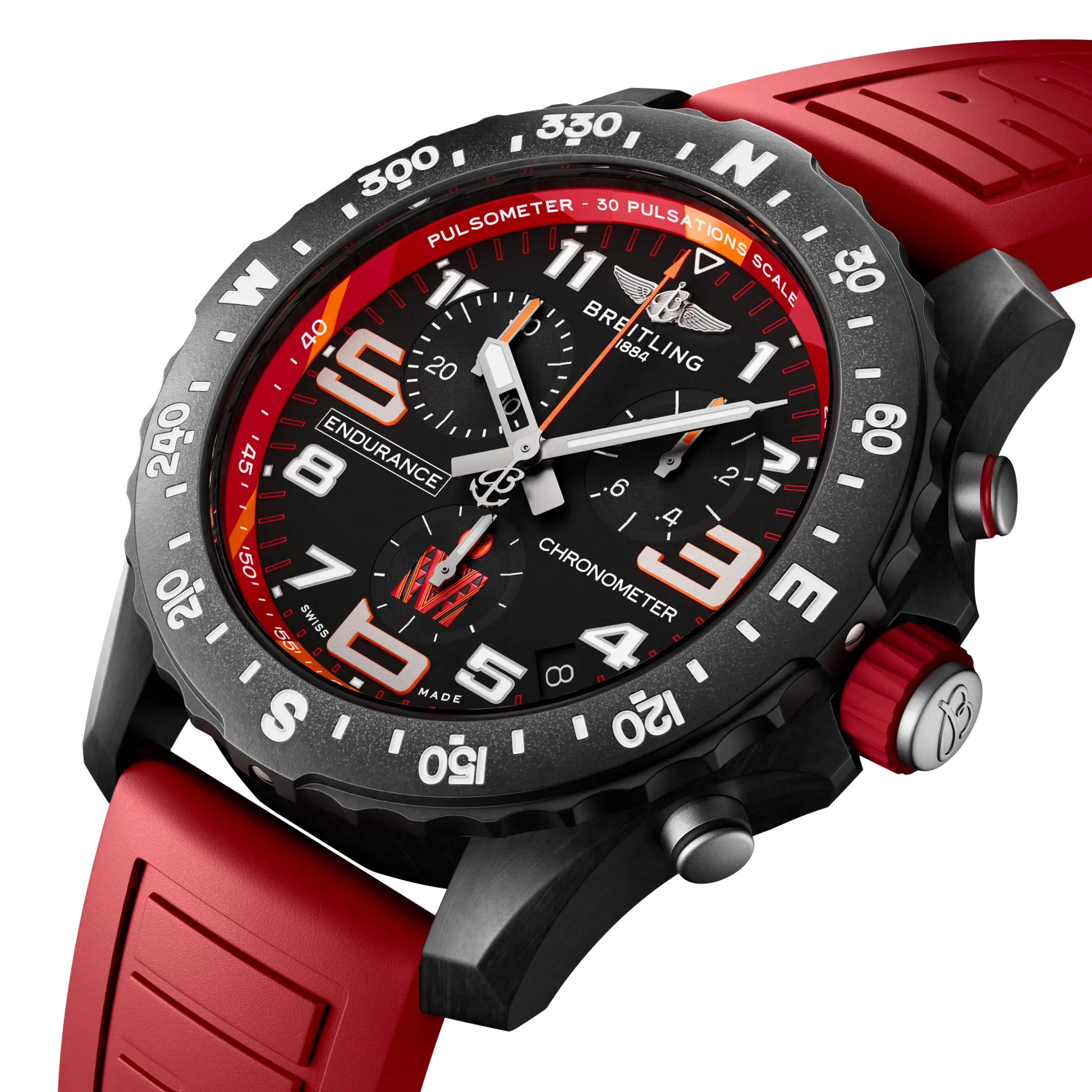 Breitling Endurance Pro 44 IRONMAN® 70.3 World Championship 2024 reference X823107C1M1S1 with Anthracite dial, Breitlight® case, rubber strap, three-quarter view