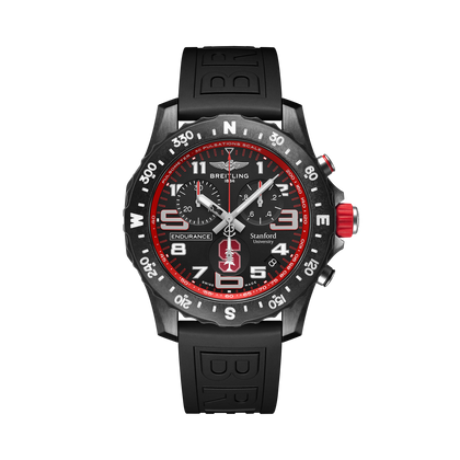 Breitling Endurance Pro 44 Stanford® University reference X823109C1B1S1 with Black dial, Breitlight® case, rubber strap, front view