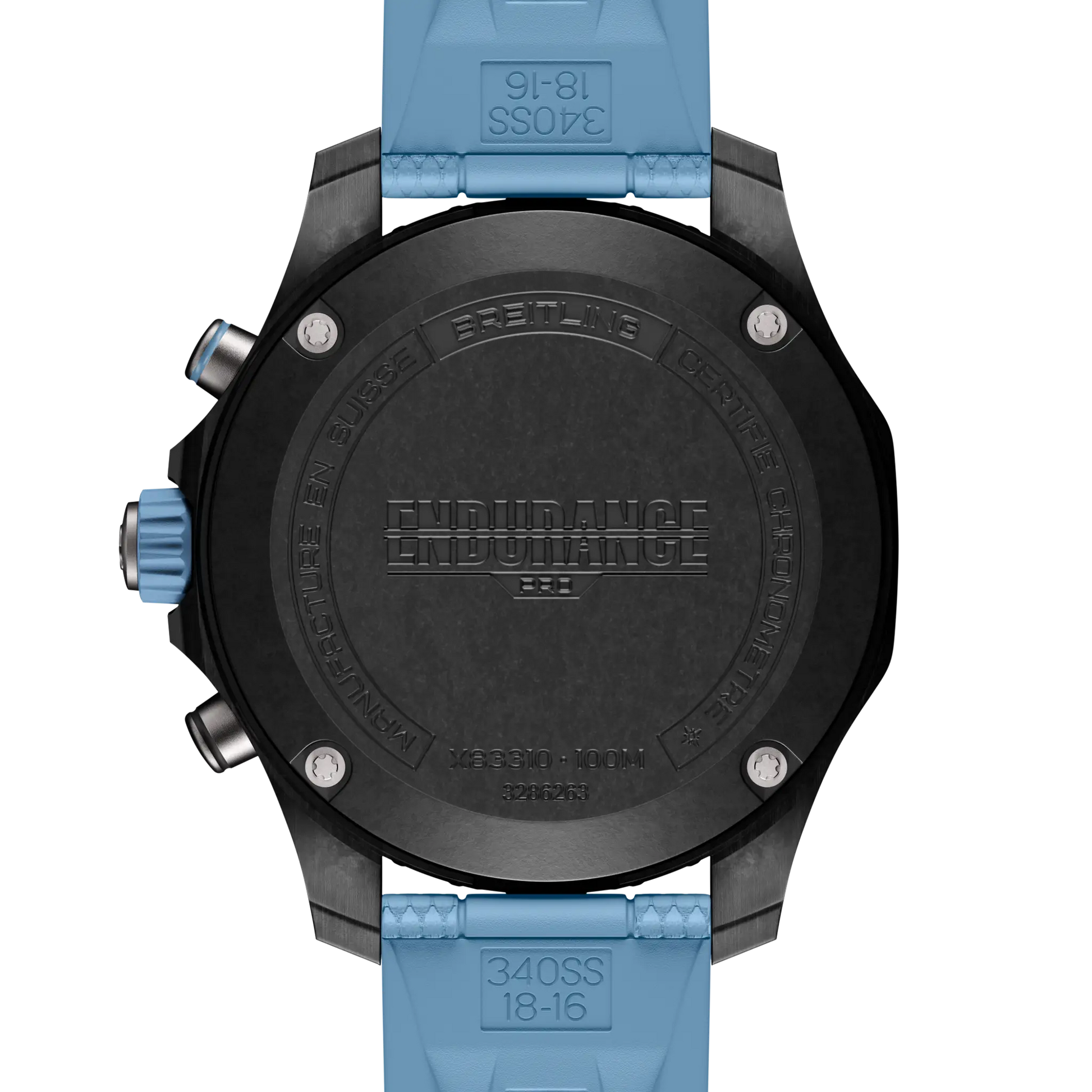 Caseback view of Breitling Endurance Pro 38 reference X83310281B1S1