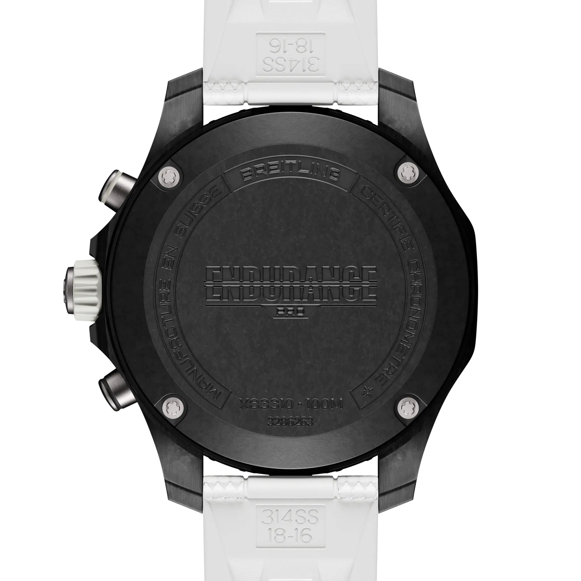Caseback view of Breitling Endurance Pro 38 reference X83310A71B1S1