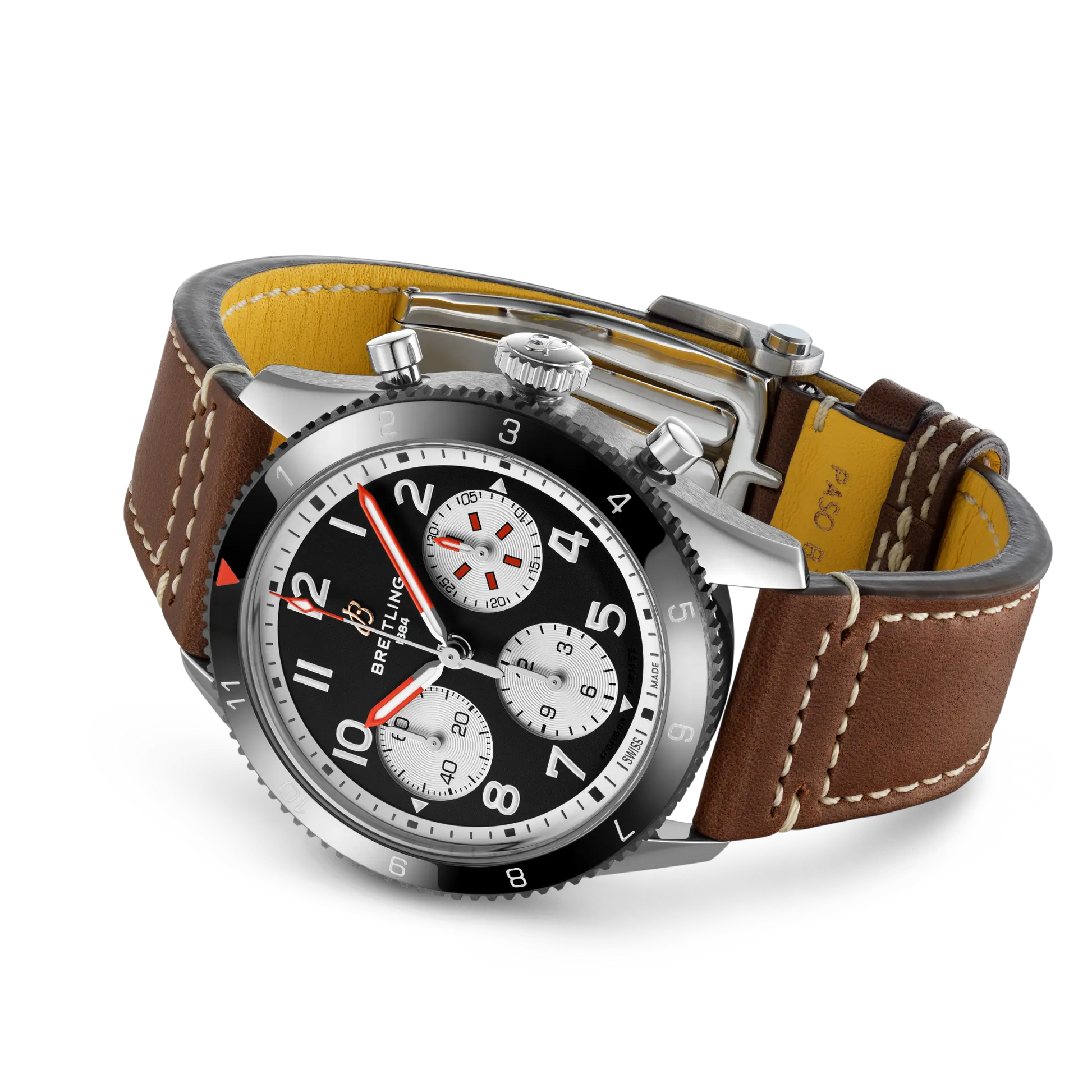 Breitling Classic AVI Chronograph 42 Mosquito reference Y233801A1B1X1 with Black dial, Stainless steel case, calfskin strap, bracelet or strap configuration view