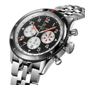 Breitling Super AVI B04 Chronograph GMT 46 Mosquito reference YB04451A1B1A1 with Black dial, Stainless steel case, bracelet, three-quarter view