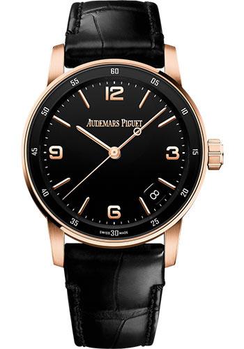 Audemars Piguet Code 11.59 Selfwinding in pink gold with black dial reference 15210OR.OO.A002CR.01, straight-on front view