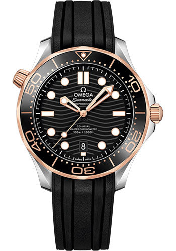 Omega Seamaster Diver 300M Co-Axial Master Chronometer Watch - 42 mm Steel And Sedna Gold Case - Unidirectional Bezel - Black Ceramic Dial - Black Rubber Strap - 210.22.42.20.01.002 - product image 1 of 1