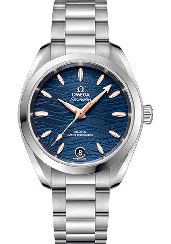 Omega Seamaster Aqua Terra 150M Co-Axial Master Chronometer Watch - 34 mm Steel Case - Waved Blue Dial - 220.10.34.20.03.001 - product image 1 of 1