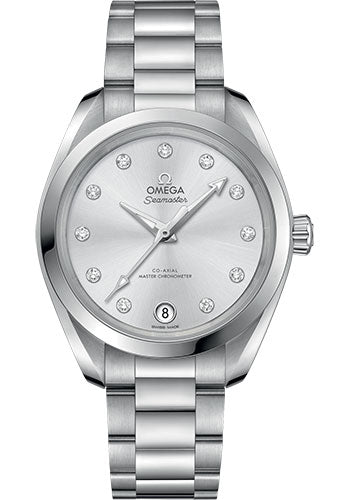 Omega Seamaster Aqua Terra 150M Co-Axial Master Chronometer Watch - 34 mm Steel Case - Glossy Skin-Tone Diamond Dial - 220.10.34.20.60.001 - product image 1 of 1